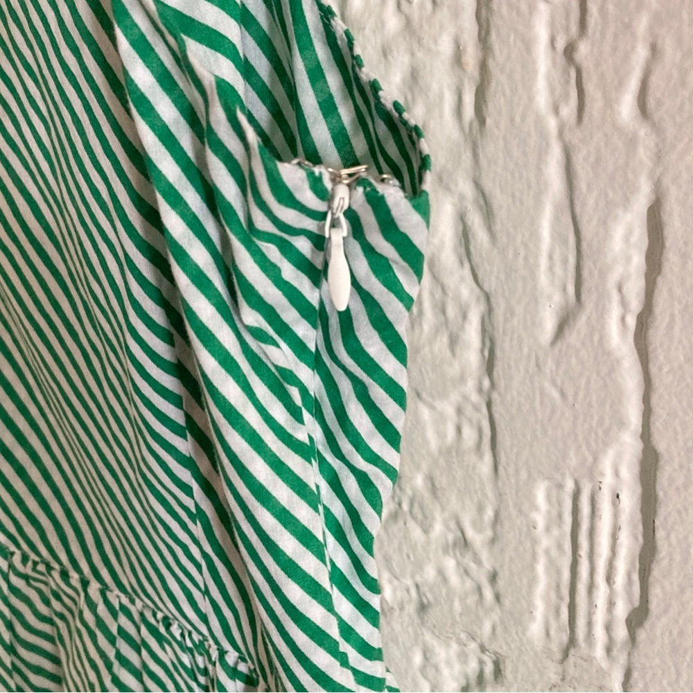 Long Tall Sally Green and White Striped Cotton Maxi Dress Size 4 Tall - Picture 9 of 11